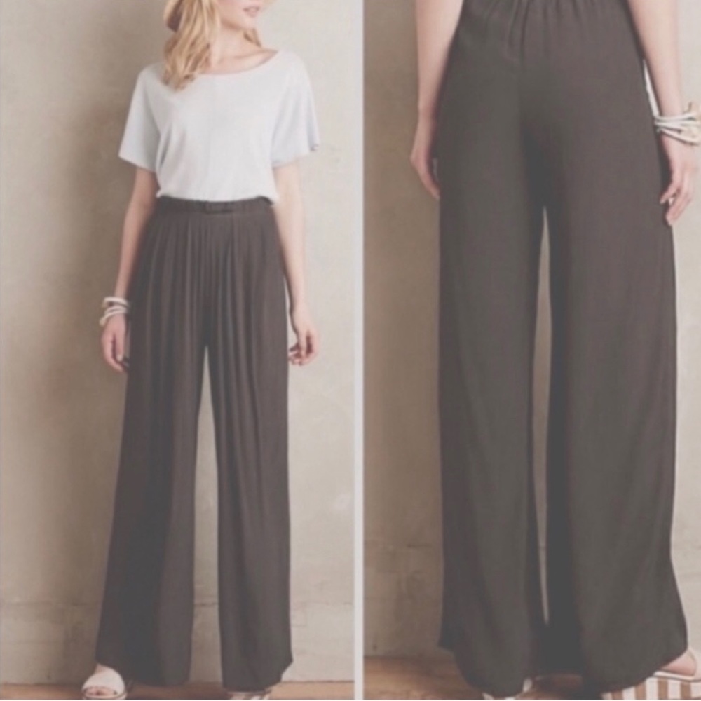 Anthro HARLYN Pant Trouser Sabie black/gray Pelated High Waist Academic Medium